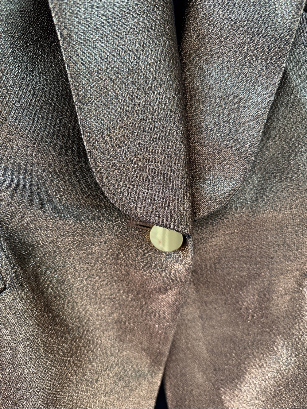 Ramy Brook Metallic Gold Dahlia Shawl-Collar one button Blazer size 8 - Picture 4 of 9